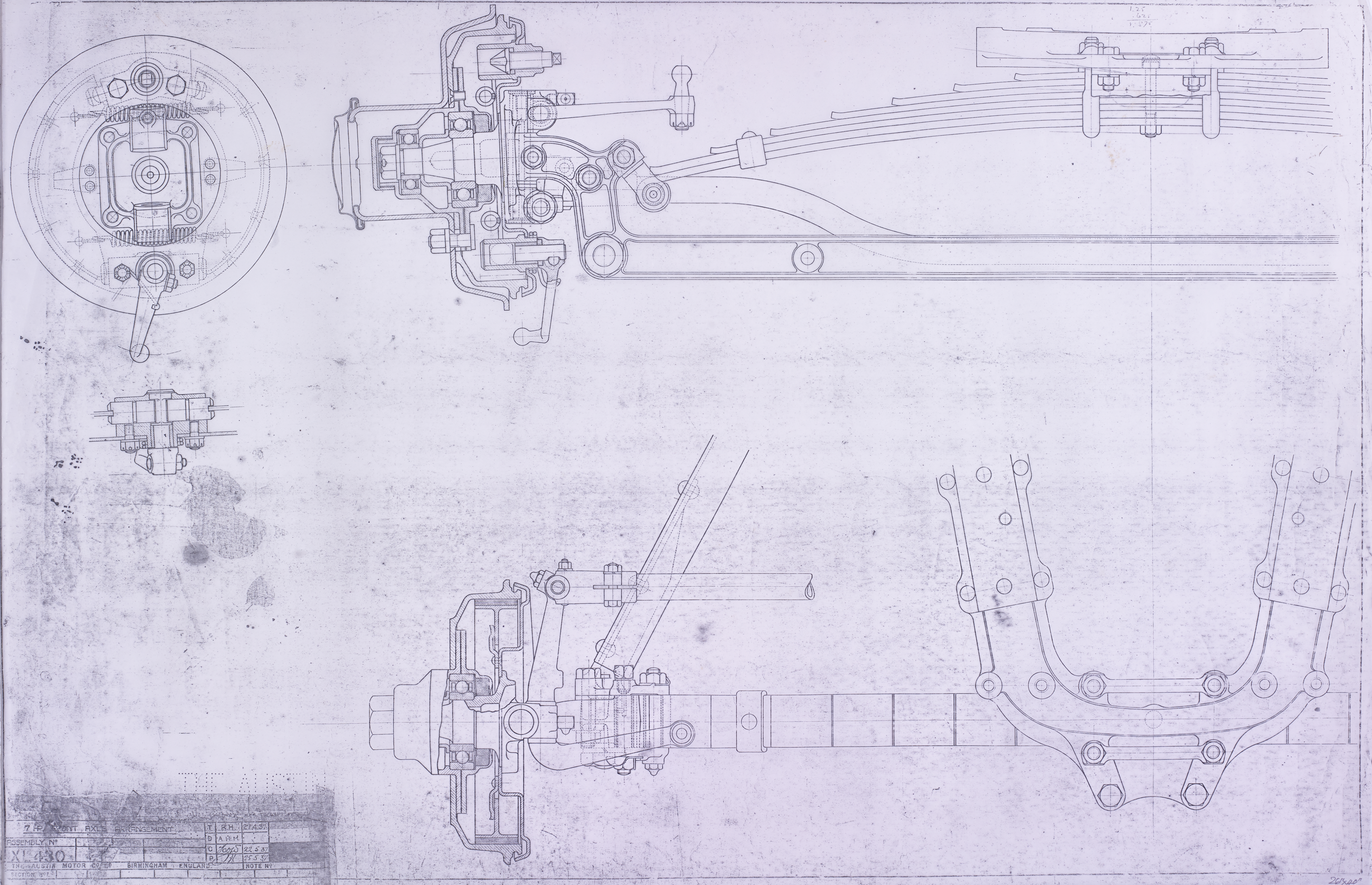 Assembly Drg: Part No XL430; 7HP Front Axle Arrangement-image