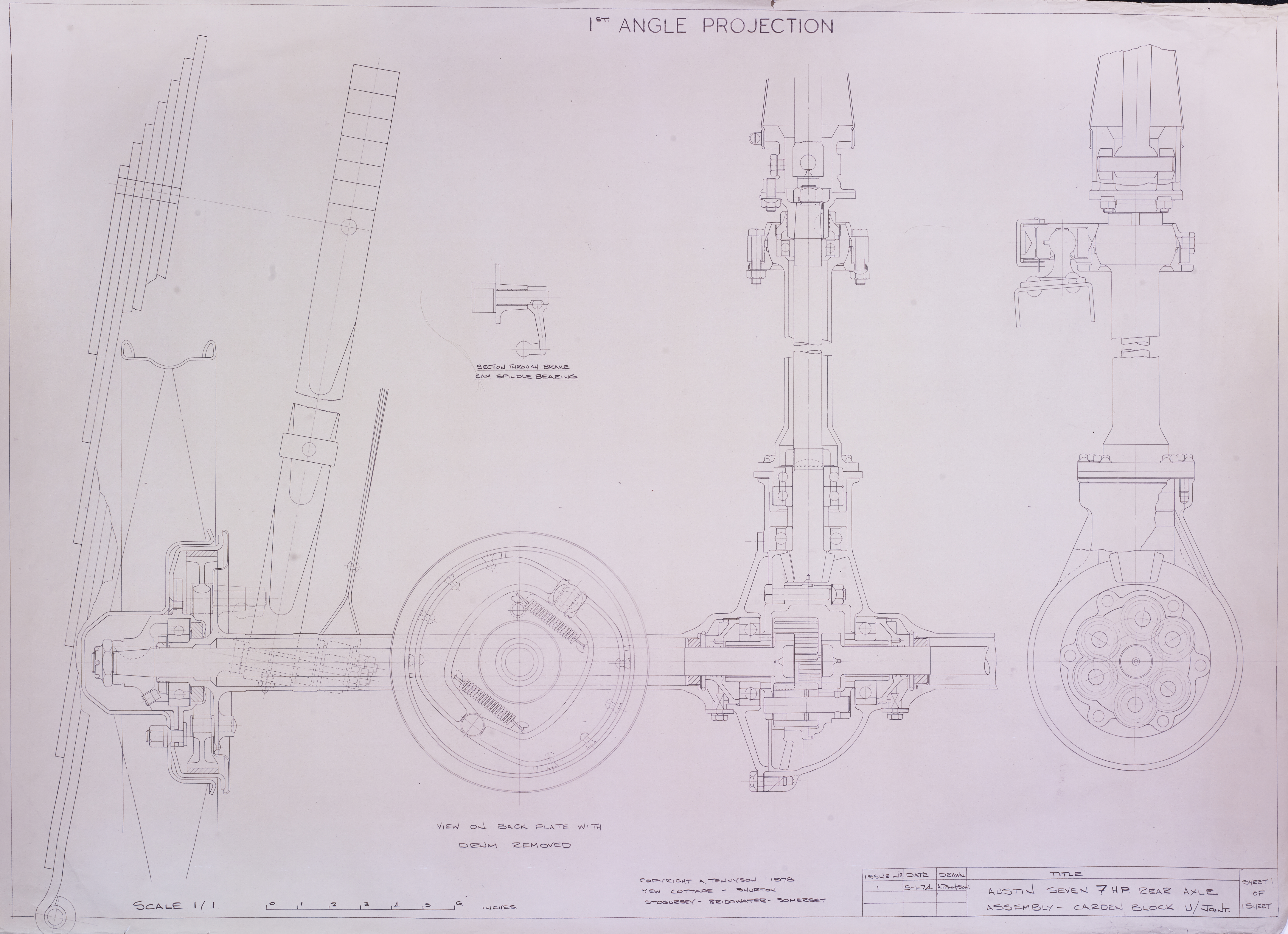 Austin Seven 7 HP Rear Axle Assembly --image