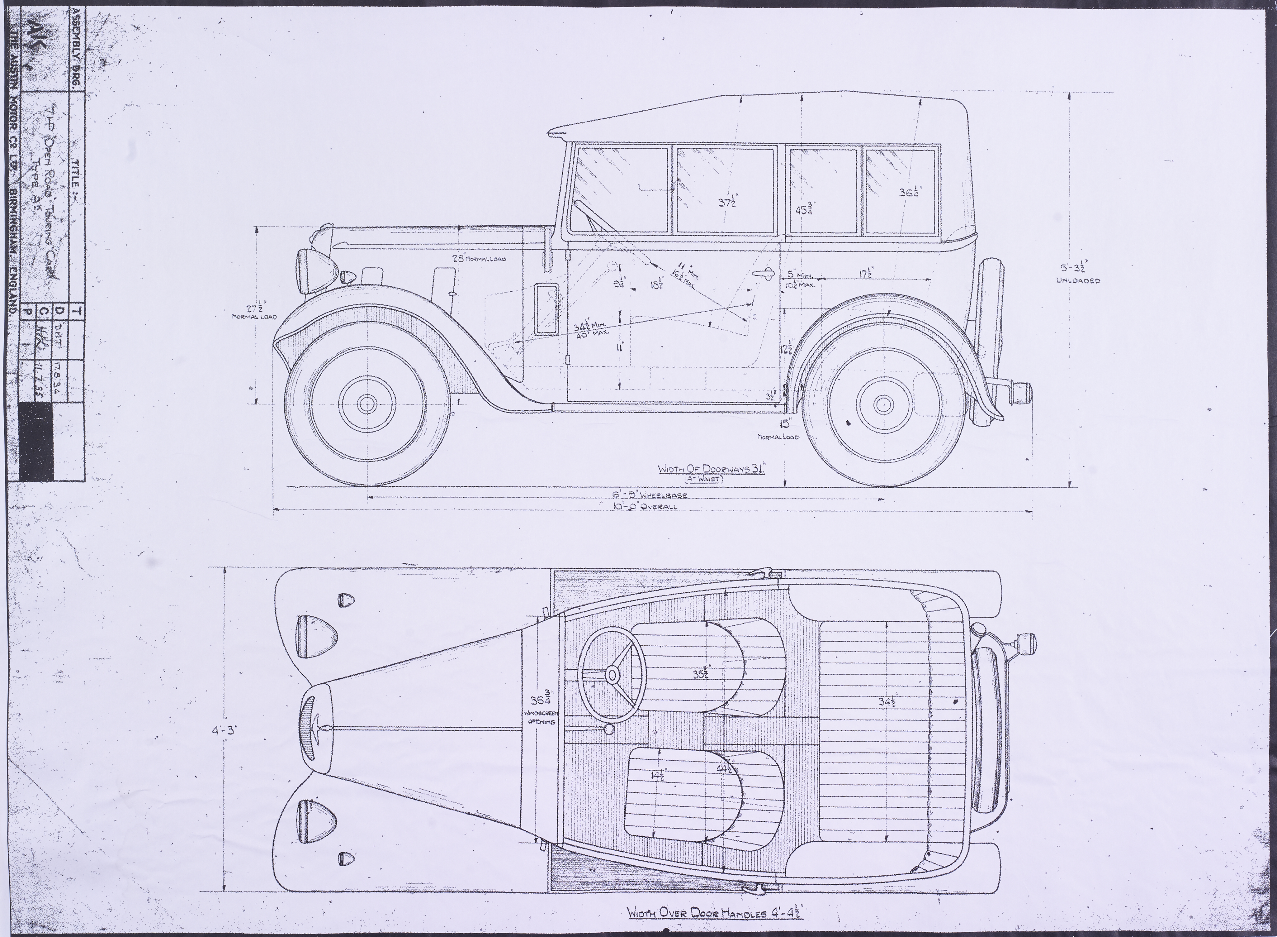 Assy Drg; 7HP AK; 7HP Open Road Tourer Car Type AK;-image