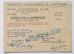 F.I.A. Competition Licence - H.L. Hadley-image